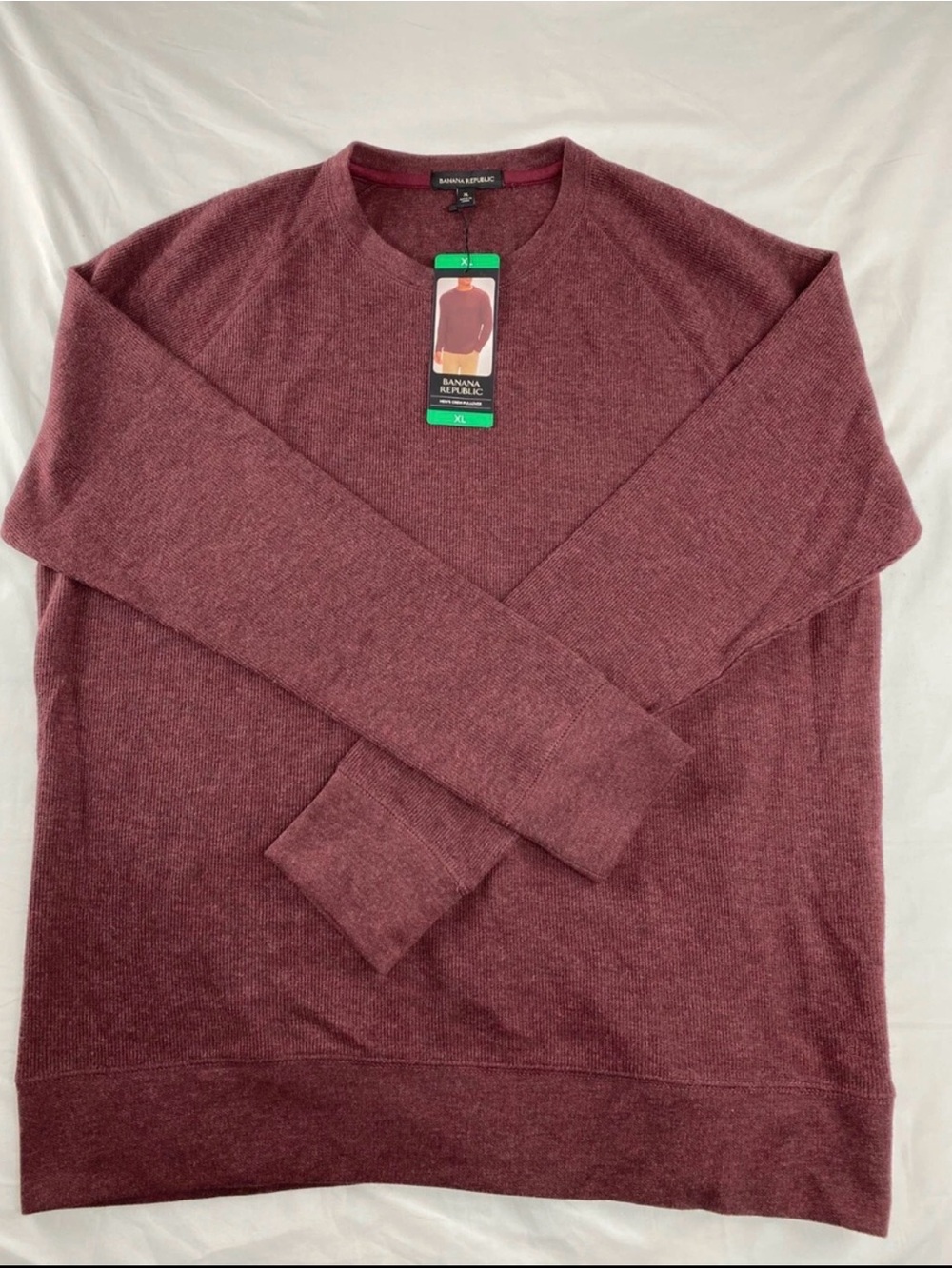 Banana Republic Men's Crewneck Lightweight Sweater Red Burgundy Size XL NWT